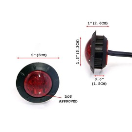 Alchemy Parts Motorcycle Flush Mount LED Stop/Tail Light 50mm 2 Inch | Waterproof | Ideal for Cafe Racers, Custom Bikes (Red Lens Single)