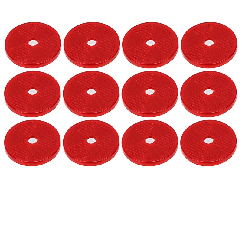12PCs Round Reflector Red Reflective Sticker Waterproof Signal Warning for