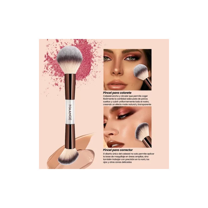 Set 8pzs Brochas De Maquillaje Profesional Suave De Doble Punta