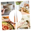 NOLITOY 2Pieces Wooden Handle Fettling Cutter for Sculpting Pottery Multi