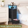 Yoobure Narrow Dresser for Bedroom, LED Slim Nightstand with Charging