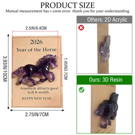 Little Horse Pocket Hug,Year of the Horse 2026 Gifts,3D Crystal Horse Figurine,A Symbol of Strength New Beginnings,HorseThemed Resin Ornament with Card,Symbolizing Good Luck, Peace and Happiness