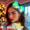 Christmas Light Up Bow Clips Xmas Hair Barrettes LED Neon