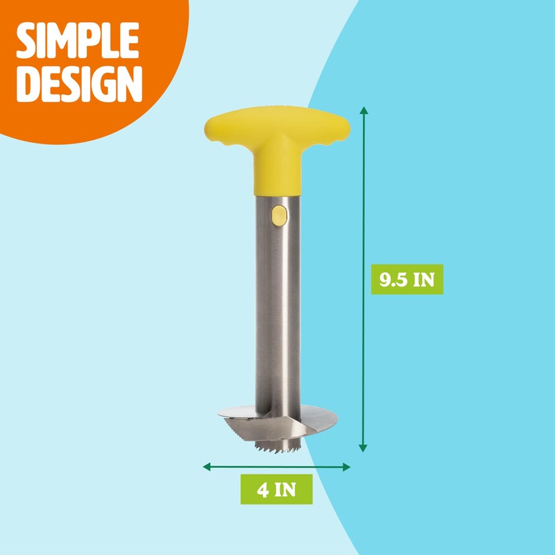 Tasty Pineapple Slicer, Stainless Steel with Non-Slip Handle, Cores &