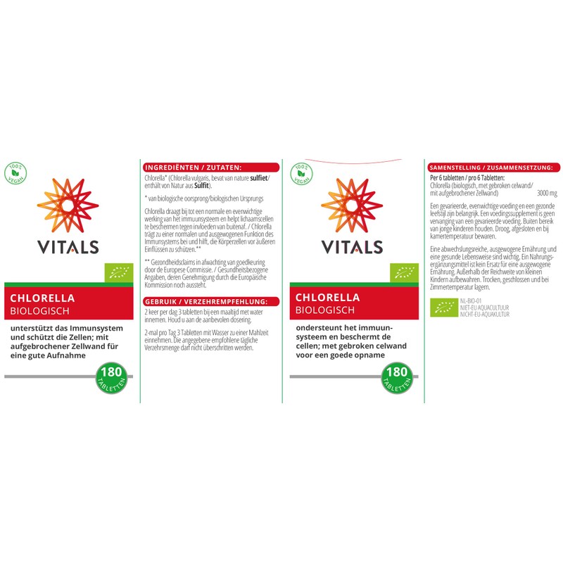 Vitals - Chlorella Organic 180 Tablets Organic Chlorella in Tablets