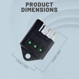 Tecledsn 4 Pin Trailer Tester Connector Trailer Plug Tester Trailer Connector Tester, Car Accessories Trailer Tow Wire Harness Socket Kit for Turn Signal Tail Lights Trouble Shooter (Size A)