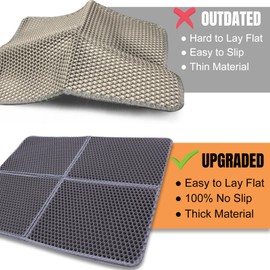 YNSHOUNA Cat Litter Mat Litter Trapping Mat 30"X24", Double Layer Litter Box Mat, Easy to Lay Flat, Large No Slip Kitty Litter Mat, Urine and Water Proof, Scatter Control, Easy to Clean