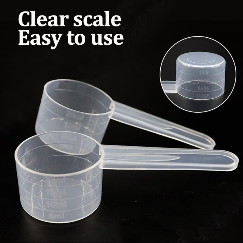 Set of 4 Measuring Spoons, Dosing Spoons Transparent with Scale