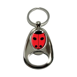 GRAPHICS & MORE Lady Bug - Insect Ladybug - Chrome Plated Metal Spinning Oval Design Bottle Opener Keychain Key Ring