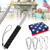 Telescopic Portable Handheld Flag Pole and 3'x5' American US Flag