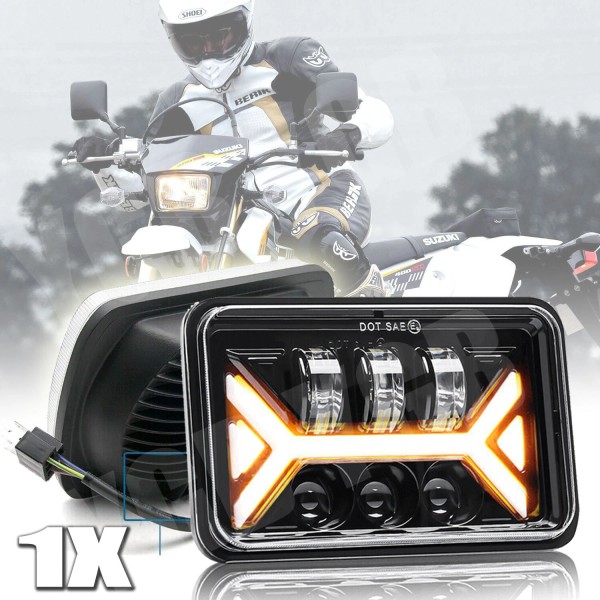 AIWARGOD For Suzuki DRZ400SM DRZ400S DRZ250 4x6" Motorcycle LED Headlight