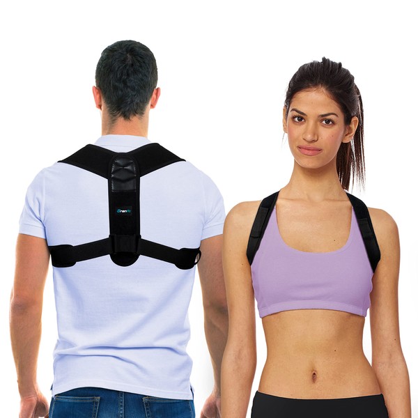 Branfit Shoulder & Back Brace Posture Corrector for Women and Men, Breathable Posture Trainer, Neck Brace and Back Posture Corrector for Upper Back & Neck Pain Relief