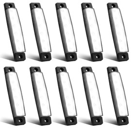 Biqing 10X24V Side Marker Lights,6SMD Trailer Truck Lorry Caravan Indicator Lights Front Rear Side Light Position Lamps White Marker Lights IP65 3.8" Warning Light