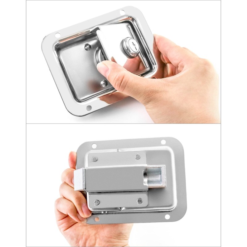 QWORK Travel Trailer Lock, 2 Pack, Stainless Steel Flush Mount