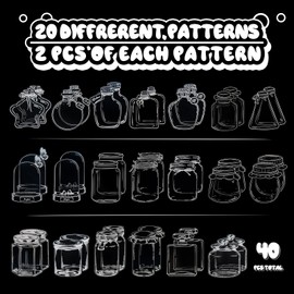 WNSIRVY 40Pcs DIY Bookmarks Kit, Transparent Dried Flower Bookmarks, Filling Bookmarks with Flowers, 20 Styles Handmade DIY Bookmarks Comes with 48Pcs Tab to Make Easier (Style 1)