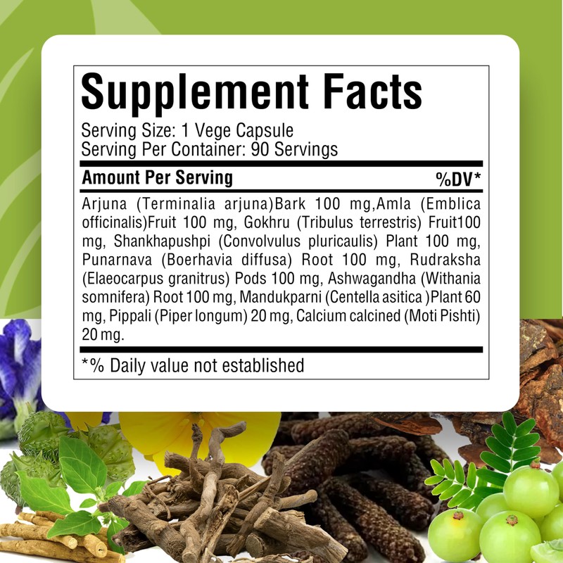 Herbsforever Cardio-B Ayurvedic Herbal Supplement 90 Vege Capsules 800 Mg