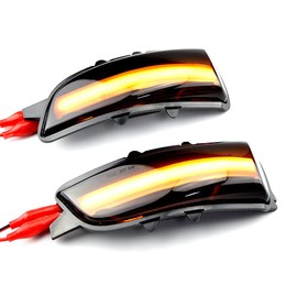 QKLsudua 2pcs Dynamic Sequential Blink LED Side Mirror Turn Signal Light Assembly Compatible with Vo-lvo S40 S60 S80 C30 C70 V50 V70