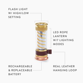 Barebones Edison Light Stick - Rechargeable Battery Light and Camping Lantern - LED Light and Flashlight for Camping Essentials (Brass)