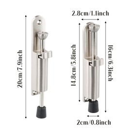 vesaneae Kickdown Door Stop, Heavy Duty Zinc Alloy Easy Step Door Stopper, Adjustable 0-4.3cm Spring Loaded Telescopic Door Stopper for Home Outdoor and Commercial