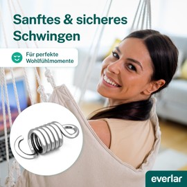 everlar® Hanging Chair Spring, Made in the EU, Swing Spring for Hammock, Hammock, Love Swing, Punch Bag and Much More, Suspension for Gentle and Safe Swing, 200 kg