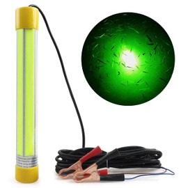 Underwater Fishing Light 20W 50W 16000/30000Lumens Super Bright 12V LED Submersible Fish Bait Finder Deep Drop Night Fishing Light (50W, Green, 16.5 ft Wire)