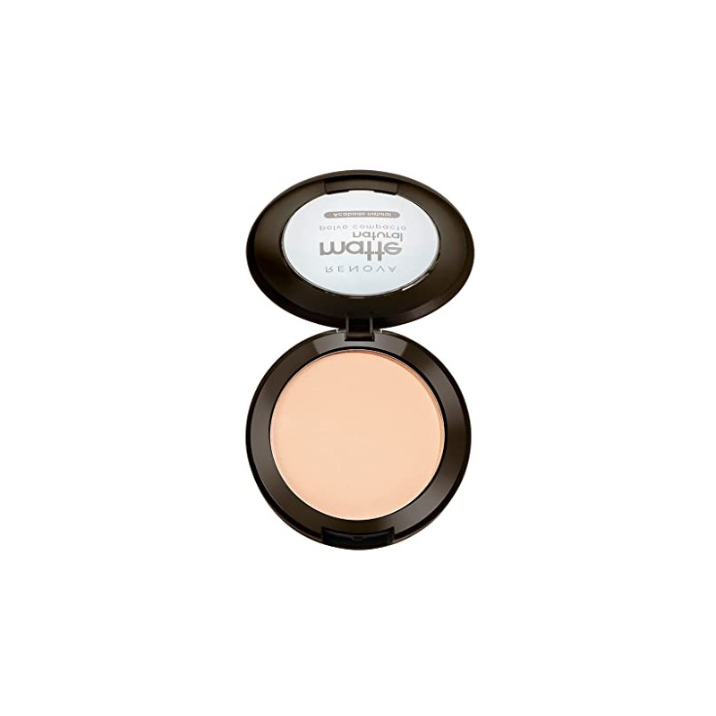 Renova Polvo Compacto Matte Natural, color Beige Claro, 10.5 g