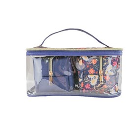 Simply Southern 3 Piece Navy Field Cosmetic Bag Set