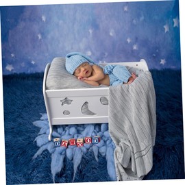 FELTECHELECTR Long Tassel Hat Costume Handmade Knitted Newborn Photography Props Light Blue Beanie for Months for Memorable Photoshoots and Daily Dressing