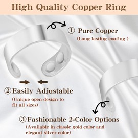 LEEWENYAN 2PCS Magnetic Anxiety Ring, Adjustable Cal-mi Ring Ma-gnetic Rings for Women & Men, Magnetic-Smart-Ring for Anxiety Reduction, Better Sleep