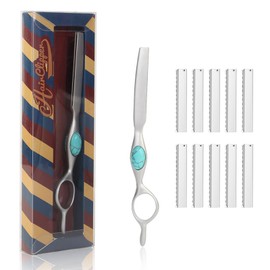 CestoMen Hair Styling Thinning Razor with 10 Replacement Blades, Professional Hair Texturizing Cutting Razor Comb for Thin and Thick Hair Trimming and Styling (Green)