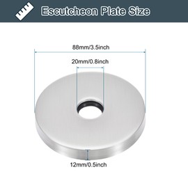 sourcing map Round Shower Arm Flange, 3.5" Stainless Steel Escutcheon Plate for Covering Gaps Holes, Fits All Standard Diameter Pipe, Silver