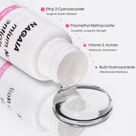 NAGAIA Premium Air Dry Nail Glue, Super Strong, Quick-Dry Brush-On Adhesive for Nail Tips, Acrylics, Press-On Nails, Long-Lasting, Professional Grade Nail Bond