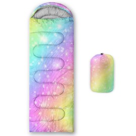 BailiPromise Rainbow Camping Sleeping Bags,3 Season Warm & Cool Weather,Lightweight,Waterproof Sleeping Bags for Adults & Kids,Traveling,and Outdoors,Camping Gear Equipment,31x90inch