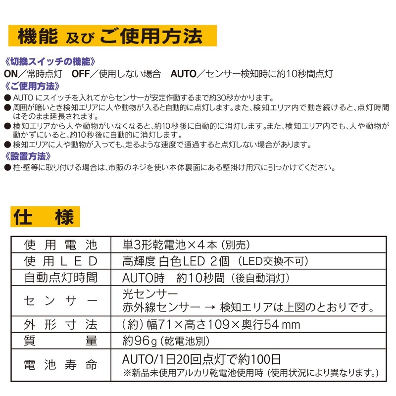 LED センサーライト OSC-10