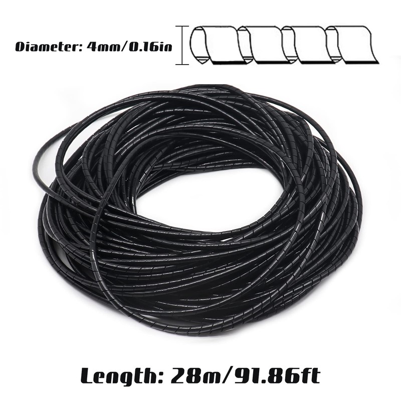Spiral Cable Wrap WorthPlanet 4mm Polyethylene Spiral Wire Wrap Cord