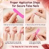 96Pcs Short Almond Press On Nails, Polka Dot False Nails