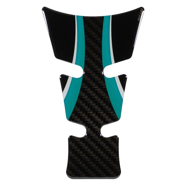 Tankpad Gel Tank Protector Cyan Carbon Look Compatible with Yamaha