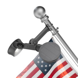 Solar Flag Pole Light, Bright White 12000k Flagpole Light Upgrade Solar Powered for Fits 0.8-1.2" Flag Pole,Tri-Color Solar flagpole Lights,Outside House Garden Yard American Flags Decor (Black)