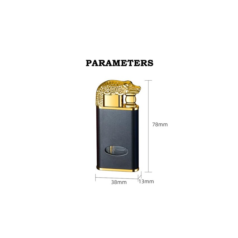 Magic Dual Flame Crocodile Lighter, 2 Jet Flame Torch Lighter,