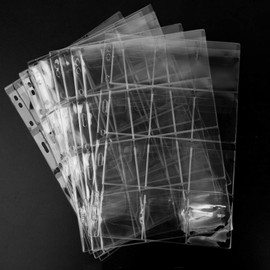 120 Pockets Coin Binder Pages - 2.44 inch Holders 10 pcs Loose-Leaf Sheets Acid-Free Collection Holders for Medallion Coin Stamp Currency Collecting Supplies 62x62 mm / 2.44x2.44 inch CS03212
