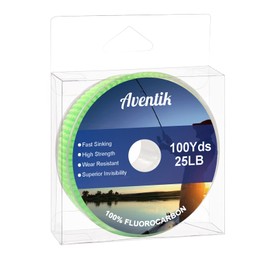 Aventik Pure Clear Fluorocarbon Fishing line Fishing Tippet Leader Line Sinking Fast Ultra-Low Visibility High Abrasion Resistance for Saltwater Freshwater (8LB(3.6KG)-100Yards)