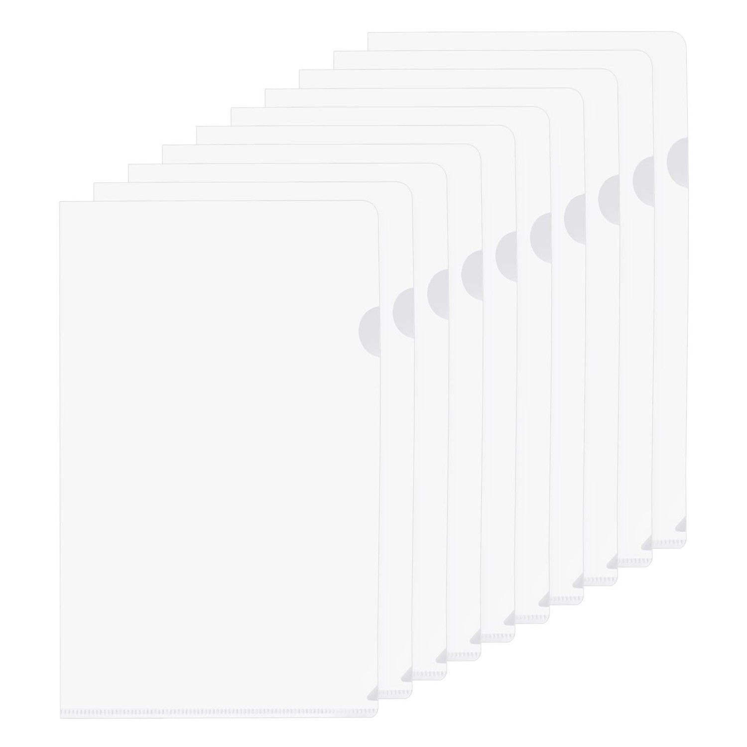 PATIKIL L Type Folders 10 Pack A4 Plastic File Project Pockets Clear ...