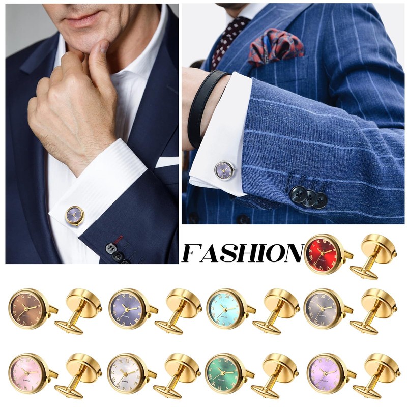 Avaner Men's Clip Cufflinks Watches: Analog Quartz Working Pocket Watch
