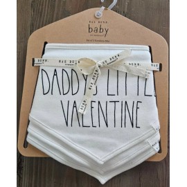 Rae Dunn White Valentine's Baby Bandana Cloth Bibs 3 pc Set Love Bandit Heart