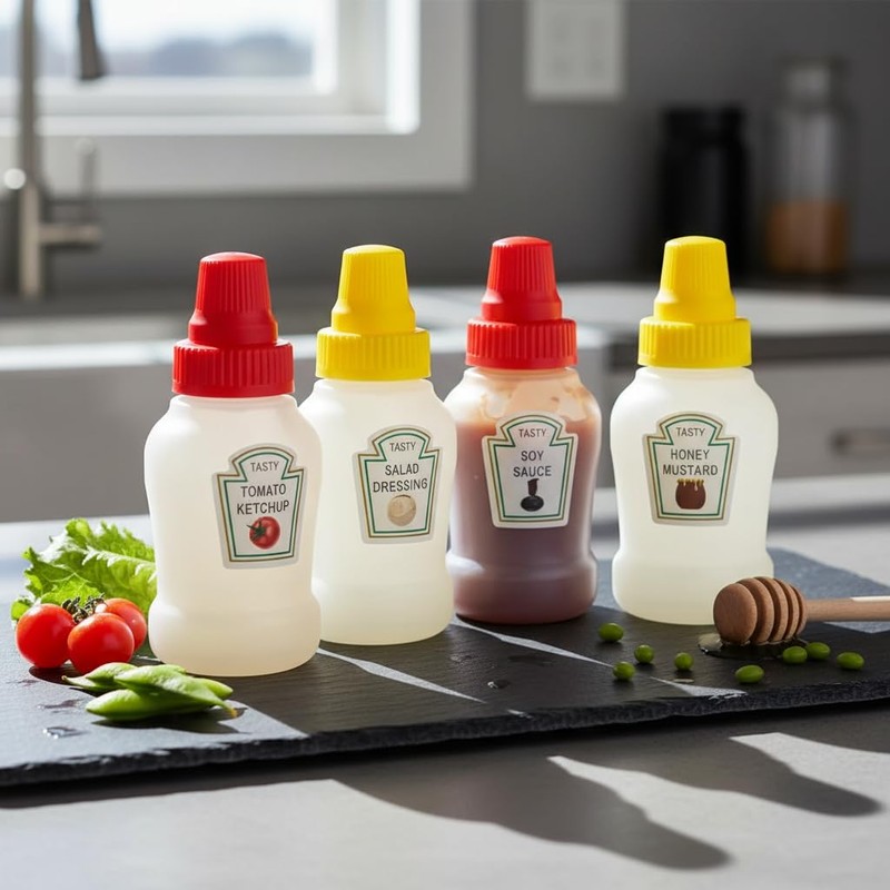 Mini Squeeze Bottles 23ml Small Ketchup Bottle Refillable Plastic Spice