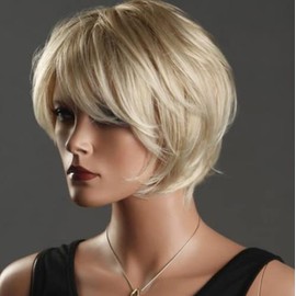 YOVECATHOU Women Wig Ladies Short Curly Daily Synthetic Wigs Fashion For Cosplay Party Light Gold