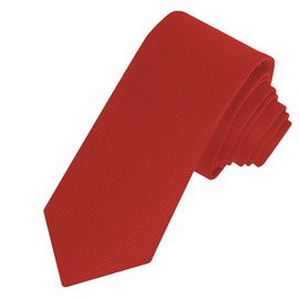 Junmaxroad Skinny Black Ties For Men Solid Pure Color Formal Slim Neckties 2.35" (6CM) Men's Ties, Crimson Red, Medium