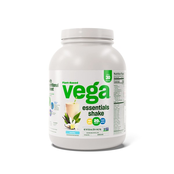 Vega Essentials Plant Based Protein Powder, Vanilla - Vegan, Superfood, Vitamins, Antioxidants, Keto, Low Carb, Dairy Free, Gluten Free, Pea Protein for Women & Men, 2.3 lbs (Packaging May Vary)