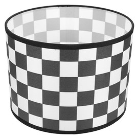 jojofuny Fabric Drum Lamp Shade Checkered Lampshade for Floor Lamp Bedside Table Lamp Round Chandelier Lamp Cover E27 Cloth Clip on Light Shade Replacement Black White 22x17cm