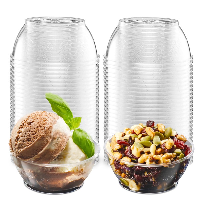 Clear Mini Plastic Bowls - (Bulk 50 Pack) 6 Oz